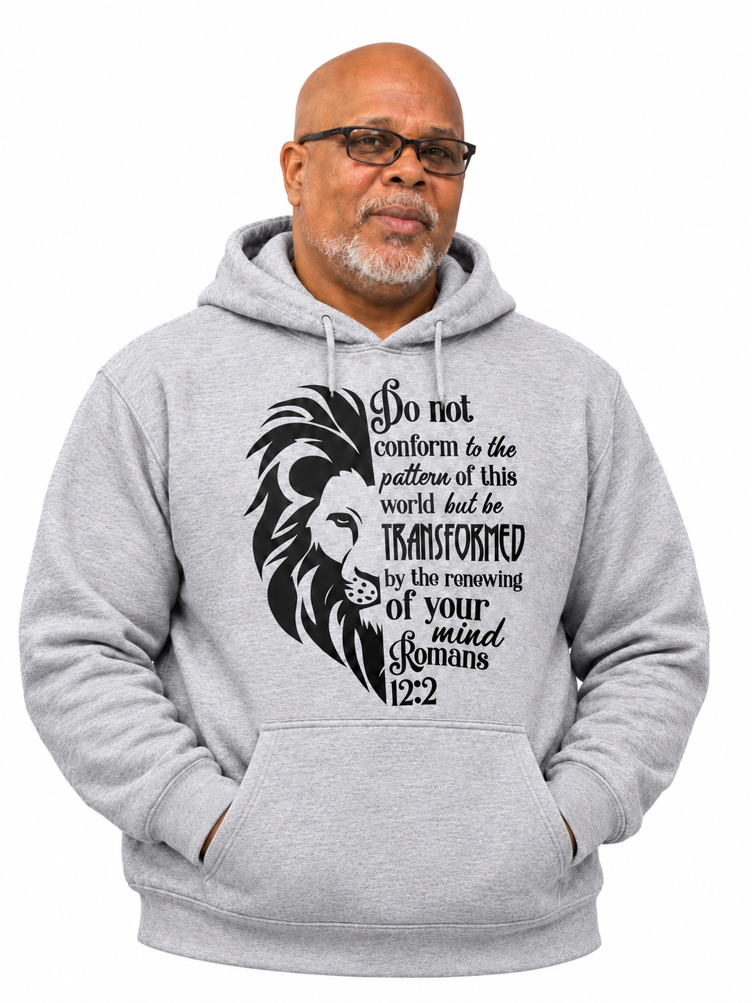 Be Transformed Romans 12:2 Christian Lion Hoodie