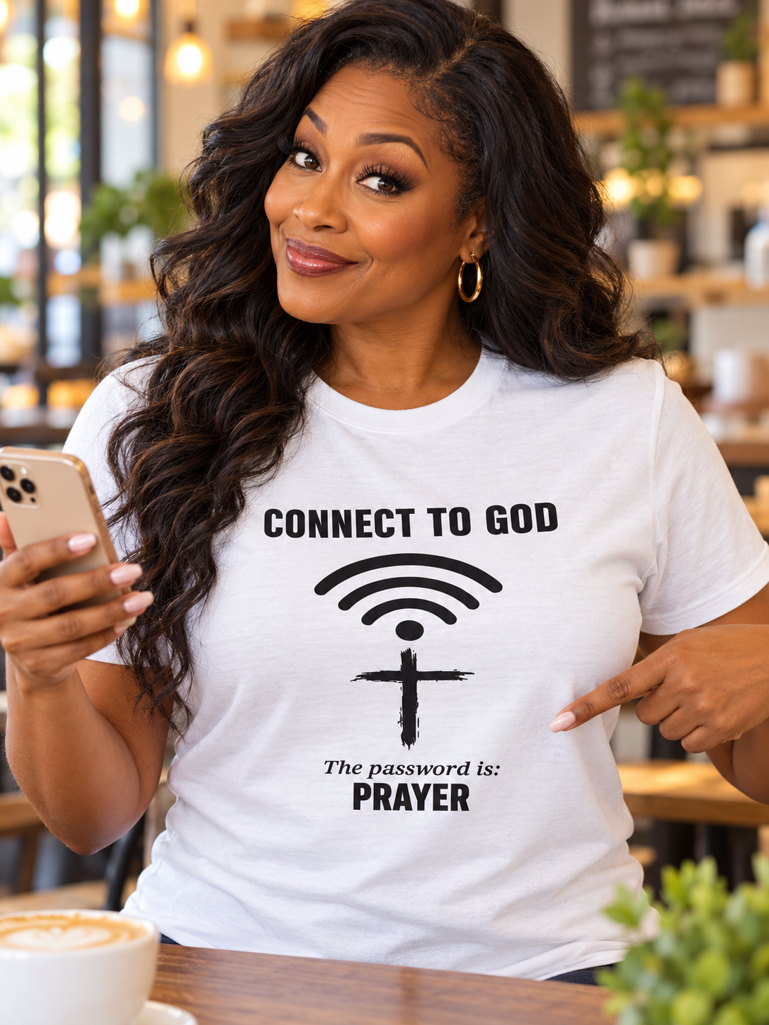 Connect to God — The Password Is Prayer Christian T-Shirt