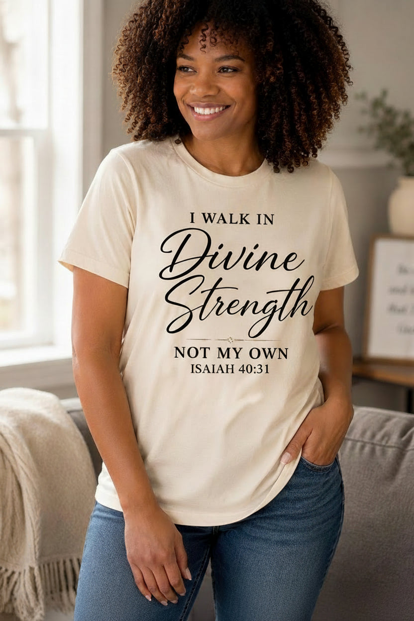 Isaiah 40:31 Christian Shirt, Divine Strength Bible Verse Tee, Faith Apparel