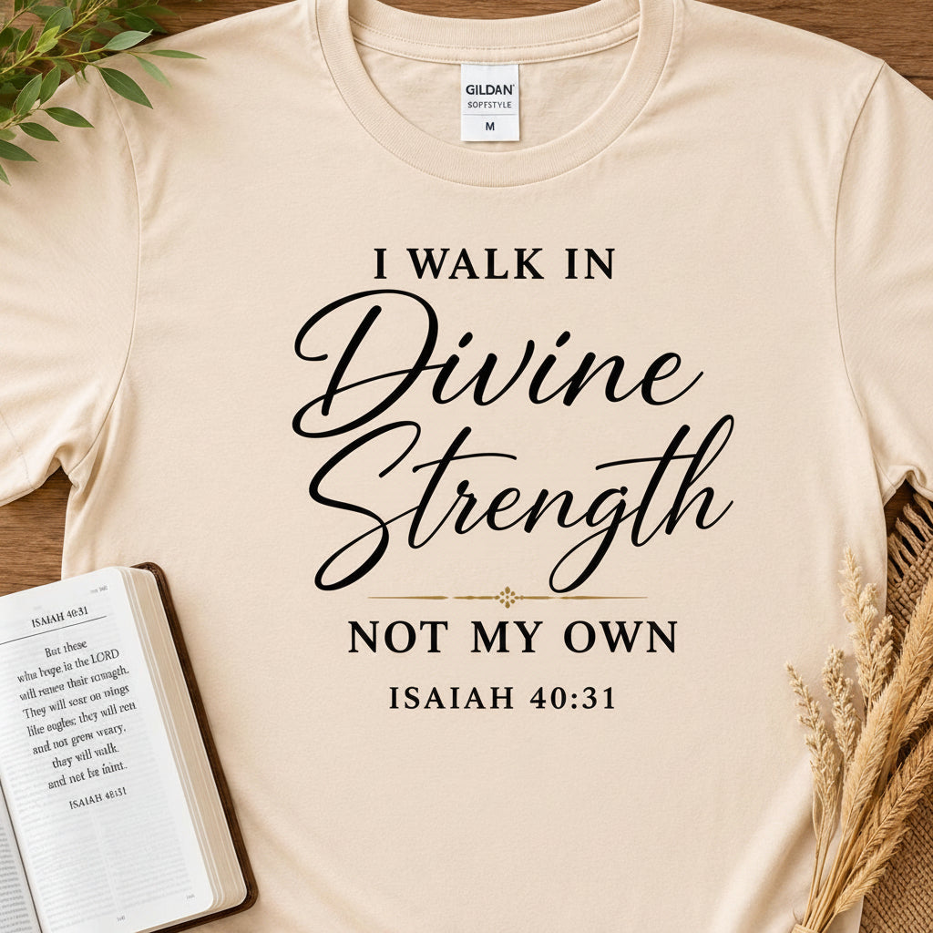 Isaiah 40:31 Christian Shirt, Divine Strength Bible Verse Tee, Faith Apparel