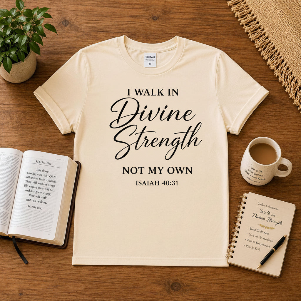 Isaiah 40:31 Christian Shirt, Divine Strength Bible Verse Tee, Faith Apparel