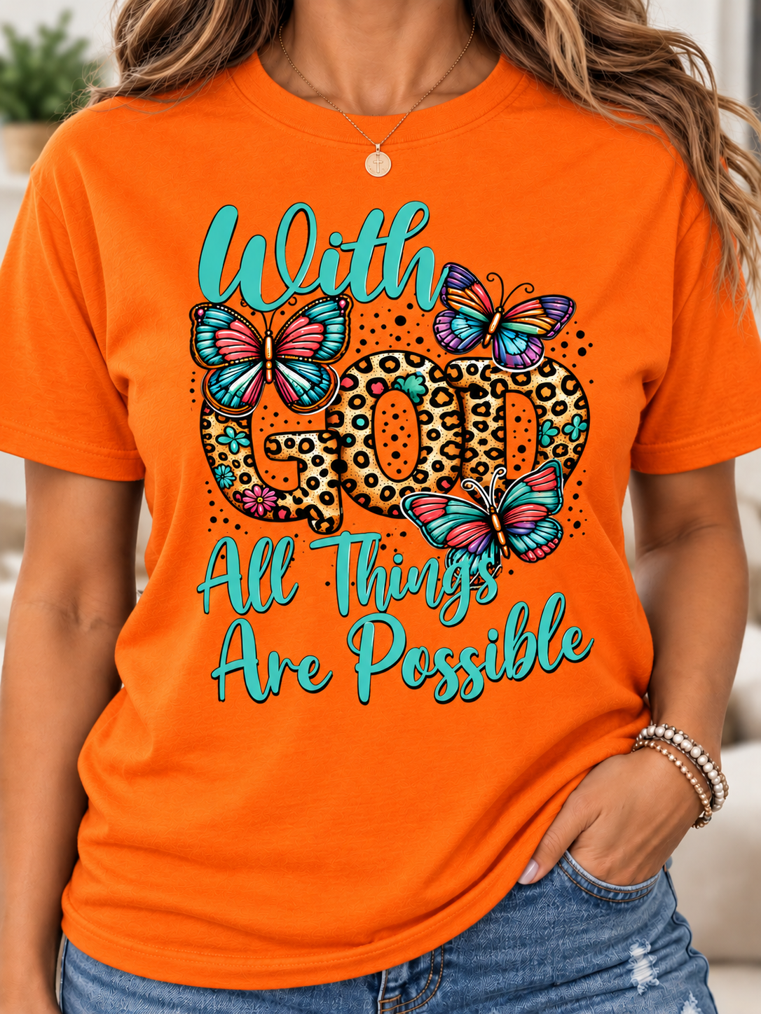 With God All Things Are Possible Christian Faith Tee