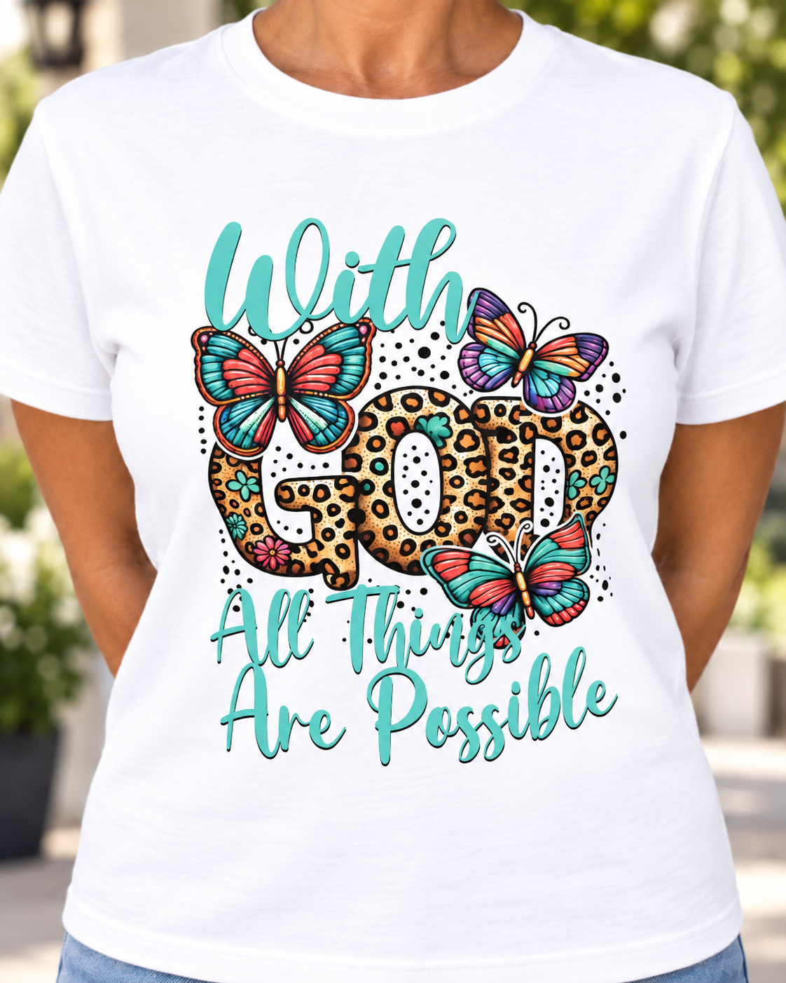 With God All Things Are Possible Christian Faith Tee