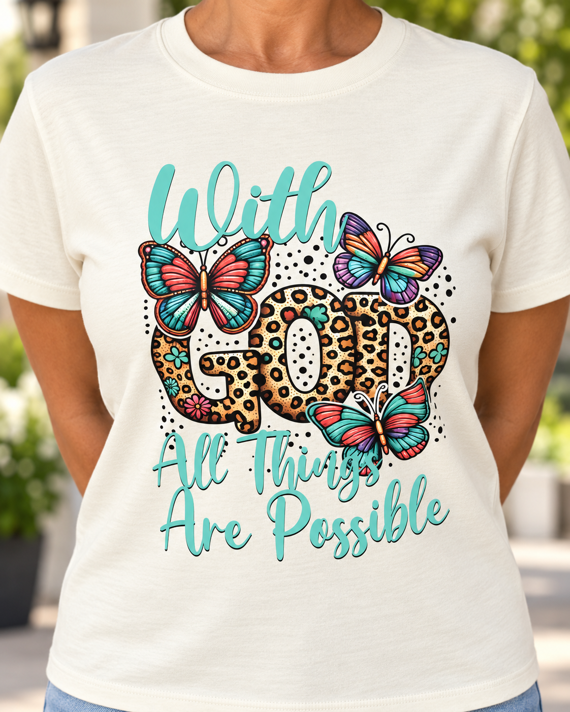 With God All Things Are Possible Christian Faith Tee