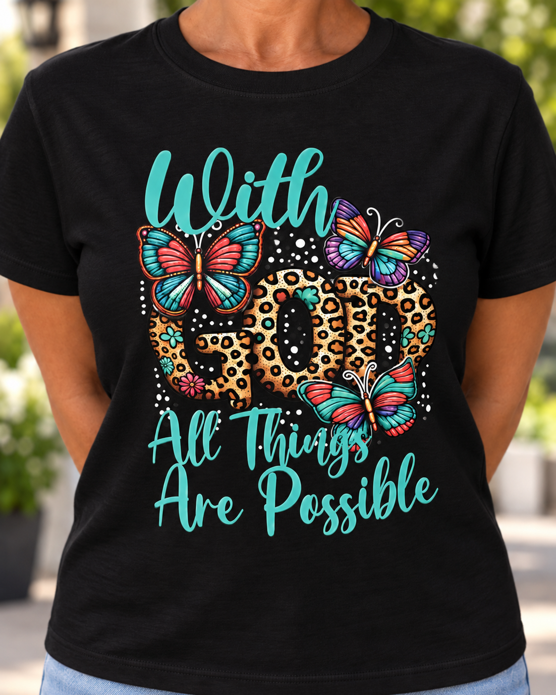 With God All Things Are Possible Christian Faith Tee